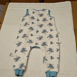 ZIGJOY Dinosaur Baby Sleeping Suit 12-24 Months White Blue Cotton Unisex